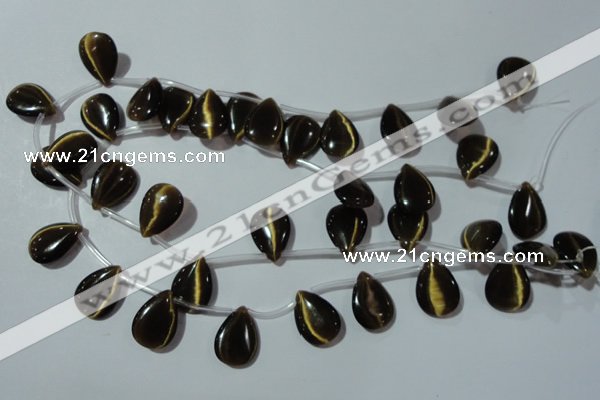 CCT1026 Top-drilled 13*18mm flat teardrop cats eye beads wholesale