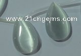 CCT1030 Top-drilled 14*22mm flat teardrop cats eye beads wholesale