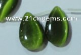 CCT1032 Top-drilled 14*22mm flat teardrop cats eye beads wholesale