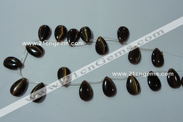 CCT1033 Top-drilled 14*22mm flat teardrop cats eye beads wholesale