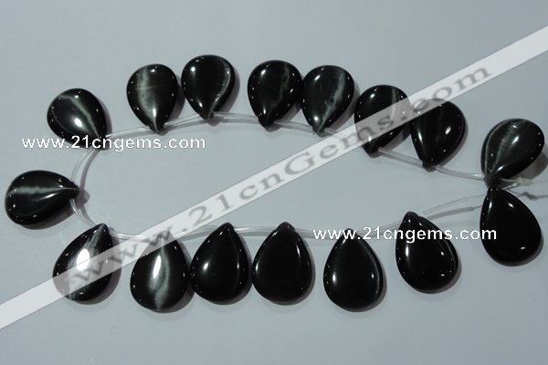 CCT1040 Top-drilled 21*29mm flat teardrop cats eye beads wholesale