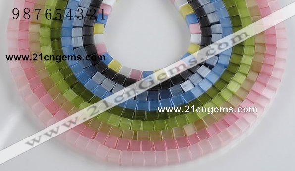 CCT11 Different color 6mm cube-shaped cats eye beads Wholesale