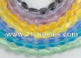 CCT12 14.5 inches 8*12mm flat teardorp cats eye beads Wholesale