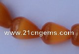 CCT18 14 inches 10*14mm teardrop orange red cats eye beads wholesale