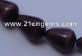 CCT22 14 inches 10*14mm teardrop black coffee cats eye beads wholesale