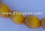 CCT26 14 inches 10*14mm twisted honey yellow cats eye beads wholesale