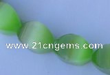 CCT28 14 inches 10*14mm twisted light green cats eye beads wholesale