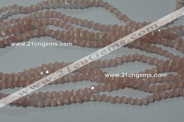 CCT304 15 inches 4mm faceted round cats eye beads wholesale