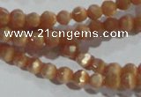 CCT308 15 inches 4mm faceted round cats eye beads wholesale