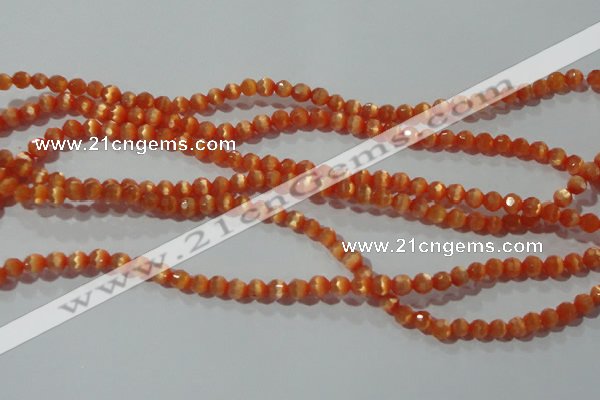 CCT309 15 inches 4mm faceted round cats eye beads wholesale