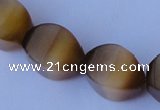 CCT31 14 inches 10*14mm twisted tiger yellow cats eye beads wholesale