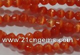 CCT310 15 inches 4mm faceted round cats eye beads wholesale