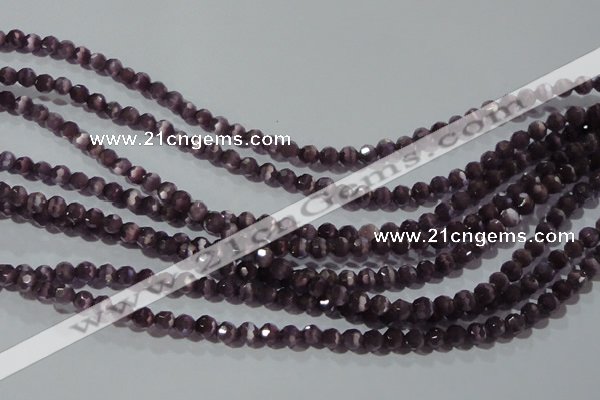 CCT313 15 inches 4mm faceted round cats eye beads wholesale