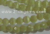 CCT314 15 inches 4mm faceted round cats eye beads wholesale