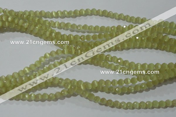 CCT314 15 inches 4mm faceted round cats eye beads wholesale