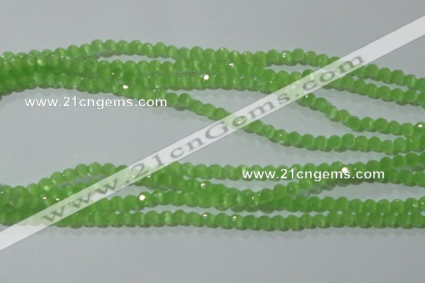 CCT315 15 inches 4mm faceted round cats eye beads wholesale