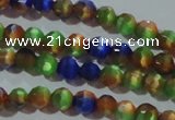 CCT317 15 inches 4mm faceted round cats eye beads wholesale