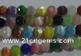 CCT318 15 inches 4mm faceted round cats eye beads wholesale