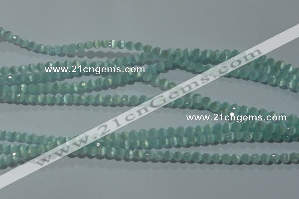 CCT323 15 inches 4mm faceted round cats eye beads wholesale