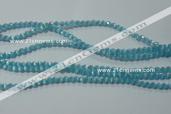 CCT324 15 inches 4mm faceted round cats eye beads wholesale