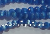 CCT326 15 inches 4mm faceted round cats eye beads wholesale