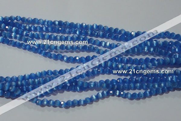 CCT326 15 inches 4mm faceted round cats eye beads wholesale