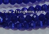 CCT327 15 inches 4mm faceted round cats eye beads wholesale