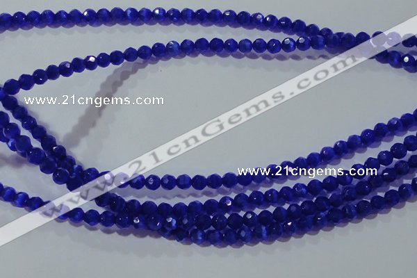 CCT327 15 inches 4mm faceted round cats eye beads wholesale