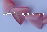 CCT33 14.5 inches 15*16mm triangle pink cats eye beads wholesale