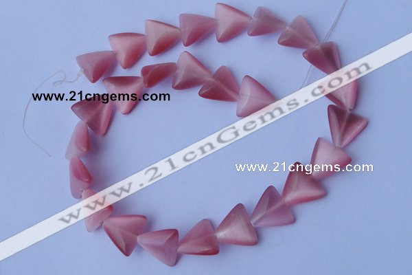 CCT33 14.5 inches 15*16mm triangle pink cats eye beads wholesale