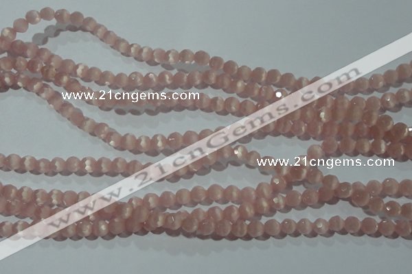 CCT342 15 inches 5mm faceted round cats eye beads wholesale