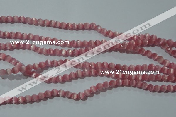 CCT343 15 inches 5mm faceted round cats eye beads wholesale