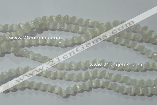 CCT351 15 inches 6mm faceted round cats eye beads wholesale