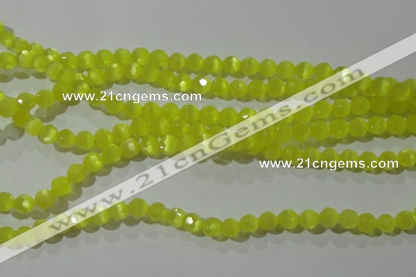 CCT356 15 inches 6mm faceted round cats eye beads wholesale