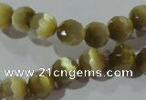 CCT358 15 inches 6mm faceted round cats eye beads wholesale