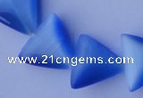 CCT36 14.5 inches 15*16mm triangle ink blue cats eye beads wholesale