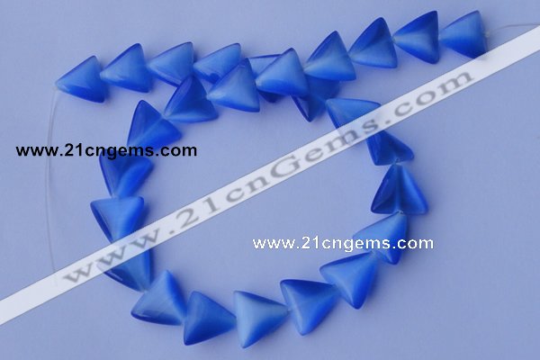 CCT36 14.5 inches 15*16mm triangle ink blue cats eye beads wholesale