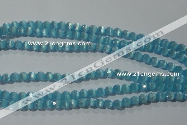 CCT361 15 inches 6mm faceted round cats eye beads wholesale