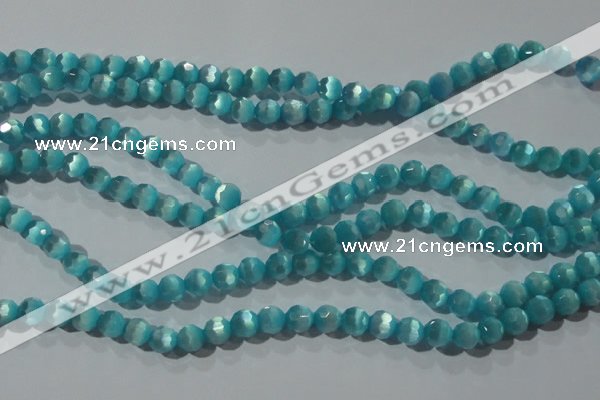 CCT362 15 inches 6mm faceted round cats eye beads wholesale