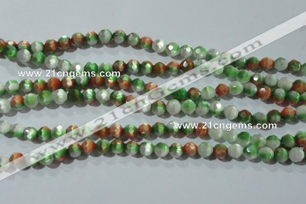 CCT365 15 inches 6mm faceted round cats eye beads wholesale