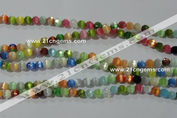 CCT366 15 inches 6mm faceted round cats eye beads wholesale