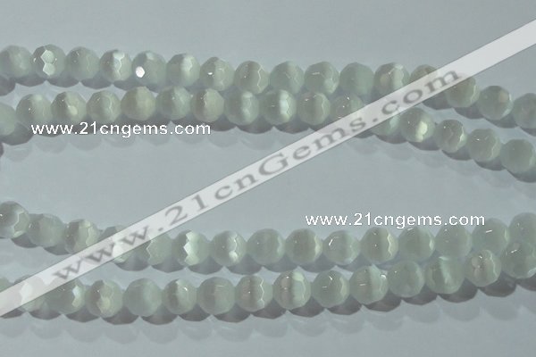 CCT371 15 inches 8mm faceted round cats eye beads wholesale