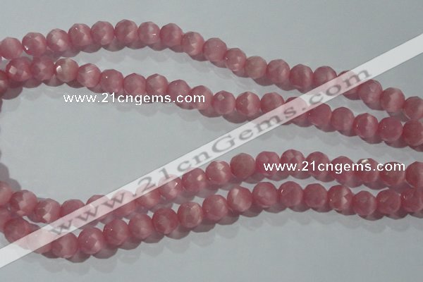 CCT372 15 inches 8mm faceted round cats eye beads wholesale