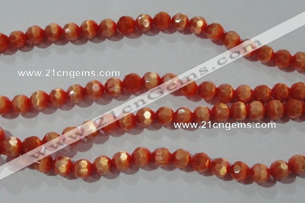 CCT373 15 inches 8mm faceted round cats eye beads wholesale