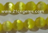 CCT376 15 inches 8mm faceted round cats eye beads wholesale