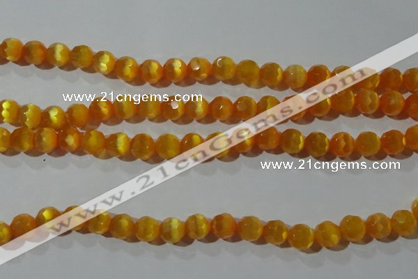 CCT378 15 inches 8mm faceted round cats eye beads wholesale