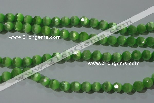 CCT379 15 inches 8mm faceted round cats eye beads wholesale