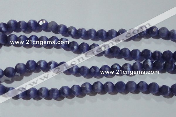 CCT381 15 inches 8mm faceted round cats eye beads wholesale