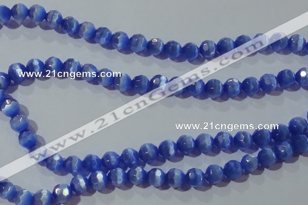 CCT382 15 inches 8mm faceted round cats eye beads wholesale