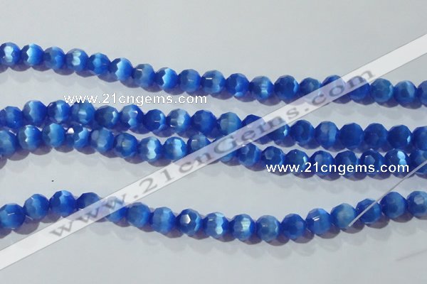 CCT383 15 inches 8mm faceted round cats eye beads wholesale